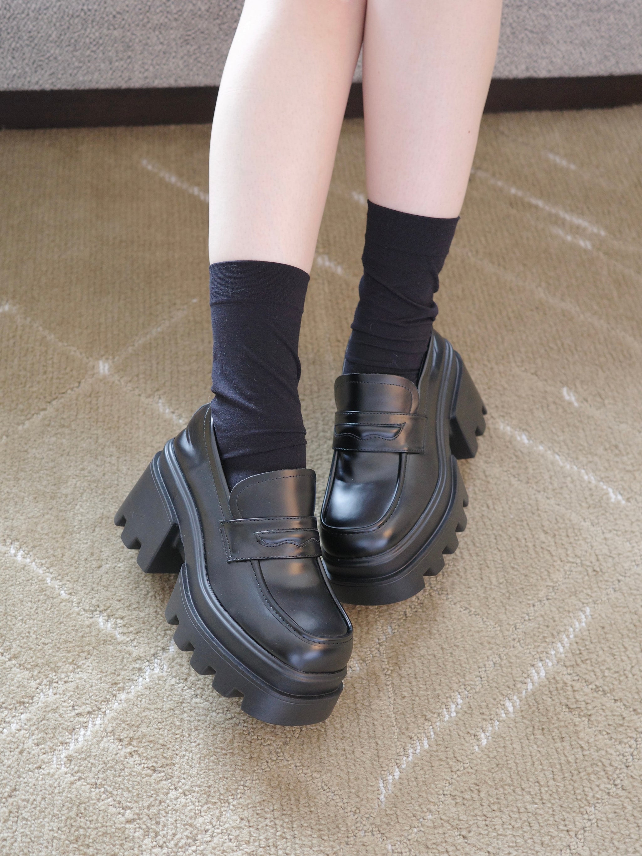 チャンキーヒール厚底ローファー – lucias tokyo