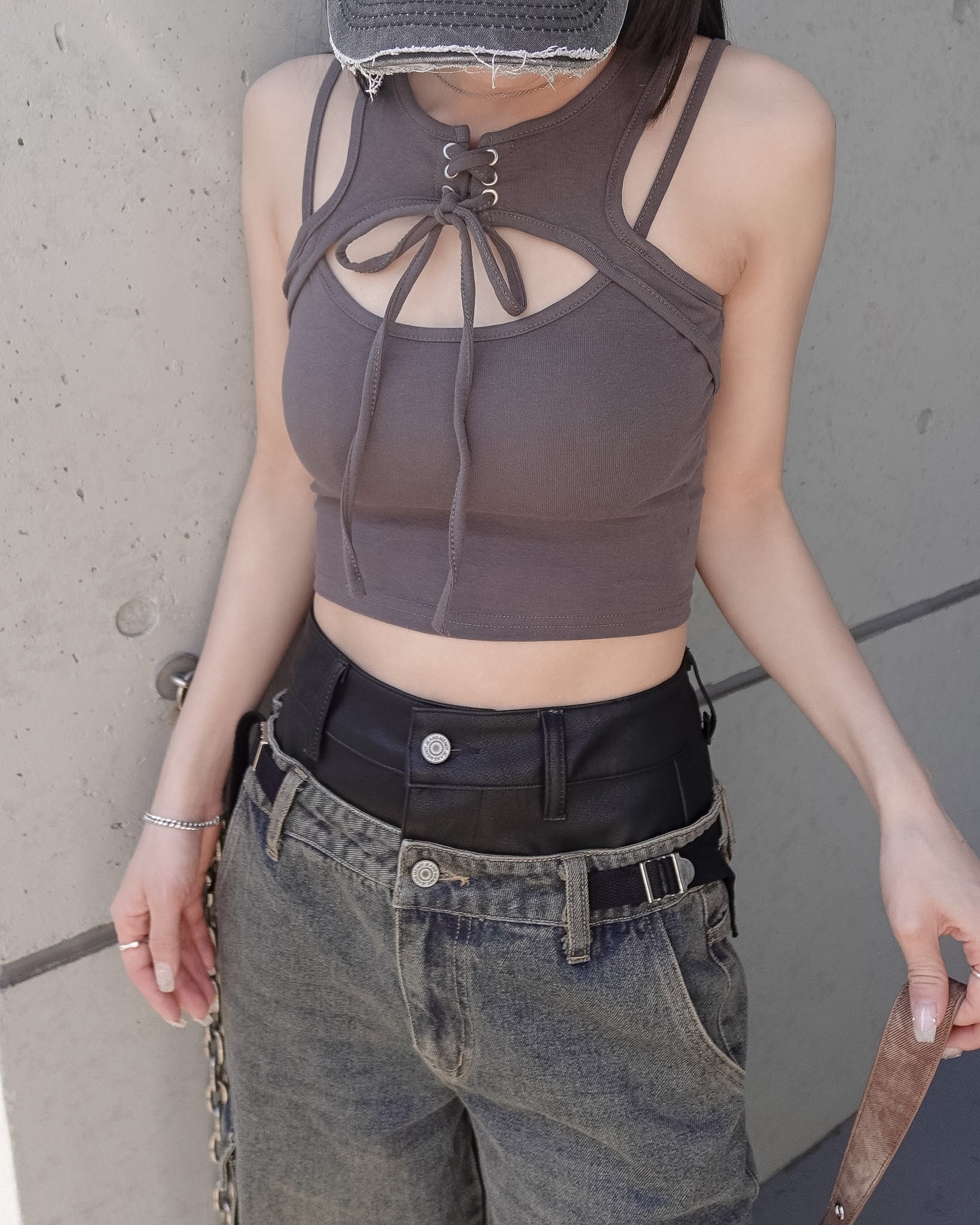 【未使用】THINGS THAT MATTER ボレロ付きクロップドトップス レースアップオープンクロップドトップス – lucias tokyo