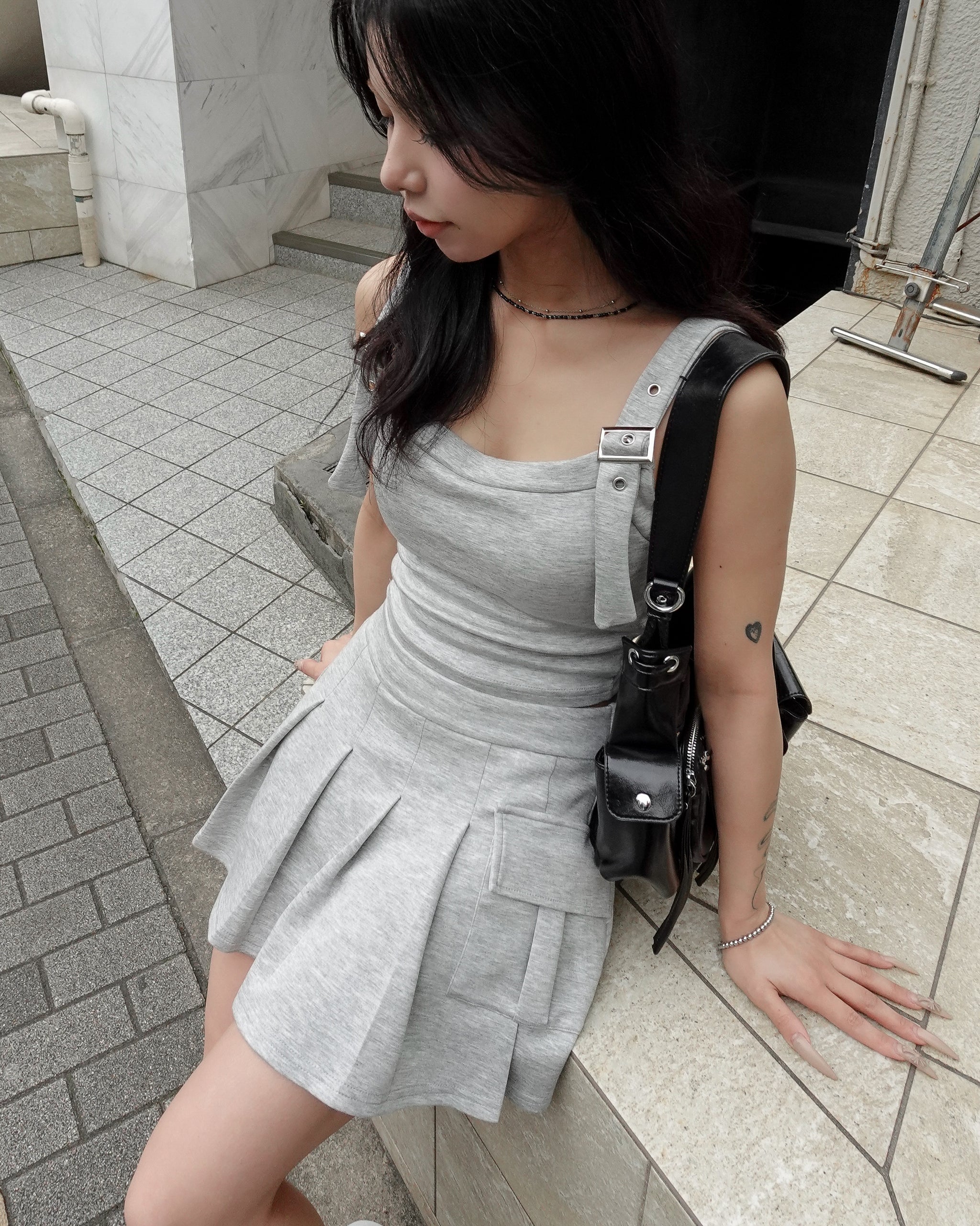 スウェットプリーツミニスカートセットアップ – lucias tokyo